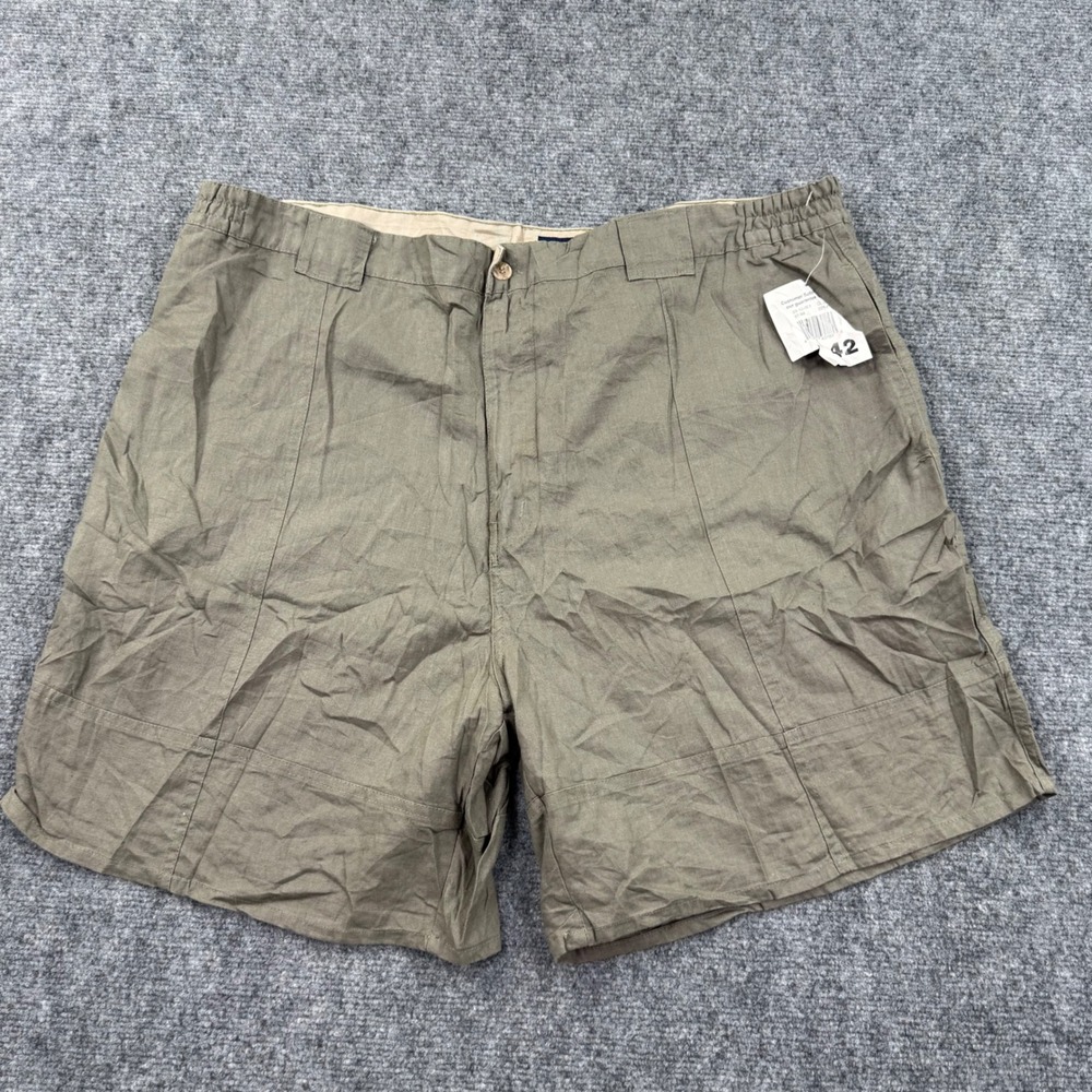 Puritan Shorts 42 Olive Green Ramie Cotton Elastic Waist‎ NWT Mens